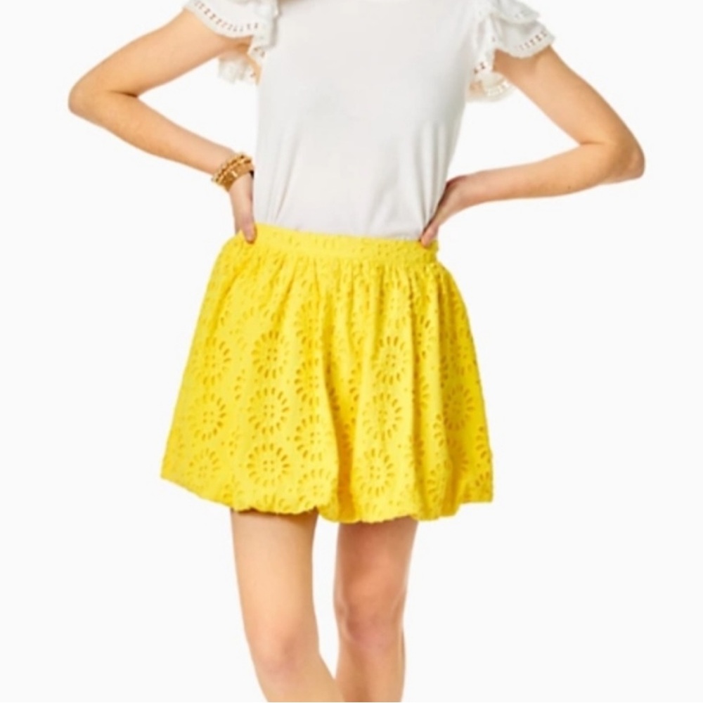 Lilly Pulitzer Sunny Yellow Eyelet Mini Skirt